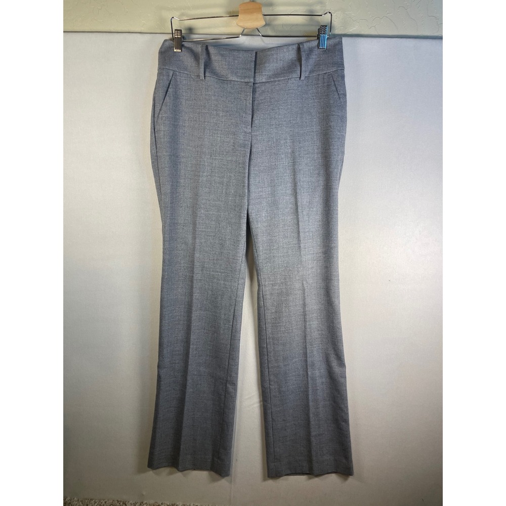 Ann Taylor Grey Straight Leg Dress Pants Size 12 Professional Workwear Trousers - Picture 2 of 8